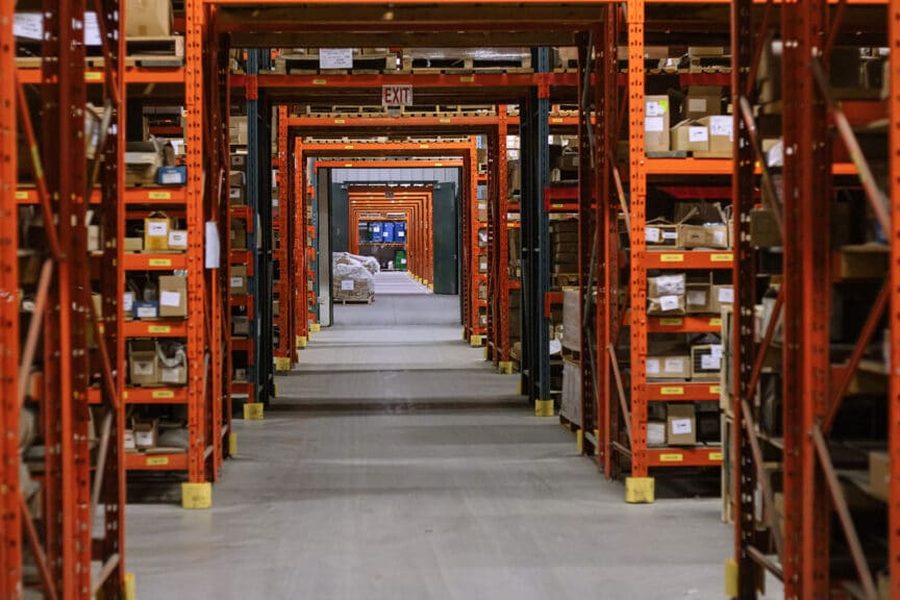 Industrial hardware shelves with fittings and fastener products