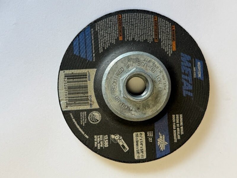 Norton Metal 4-1/2 inch by 1/4 inch by 5/8-11 Type 27 depressed center wheel, barcode 66252819559
