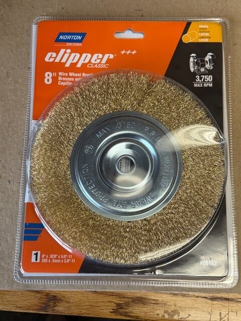 Norton Clipper Classic 8 inch wire wheel brush in retail package, item 09162